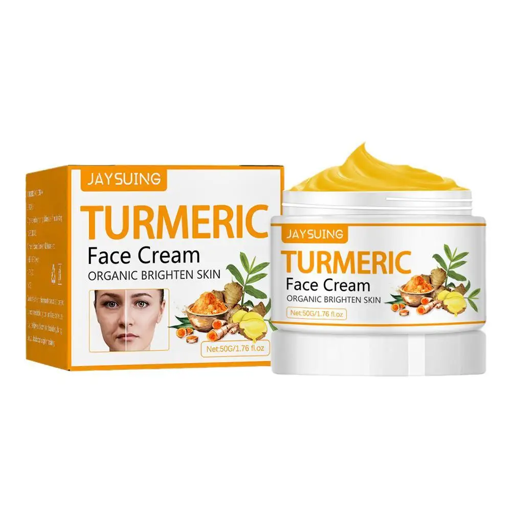 Crème pour le visage et le corps au curcuma naturel, sérum éclaircissant pour la peau, vitamine E, acide hyaluronique