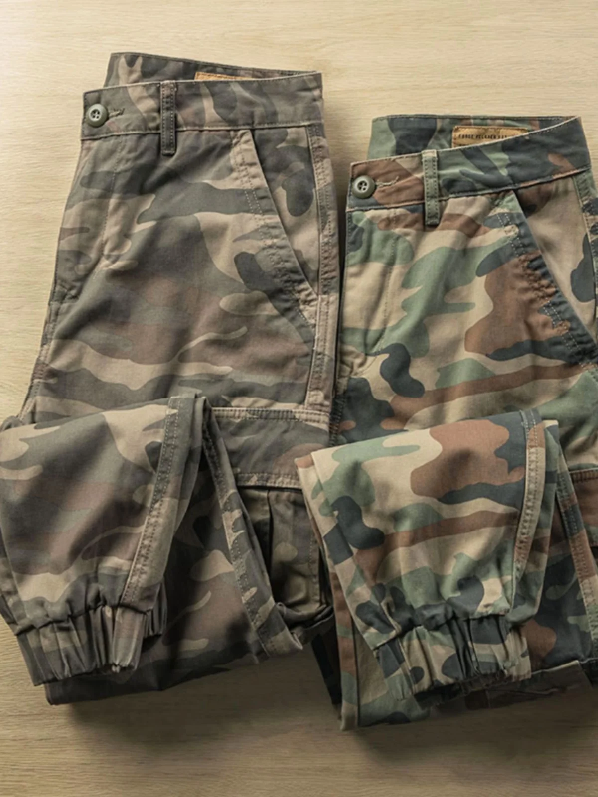

American Retro Camouflage Work Pants Men's Loose Casual Trousers Autumn Spring New Sle Loose Cuffed Long Pants
