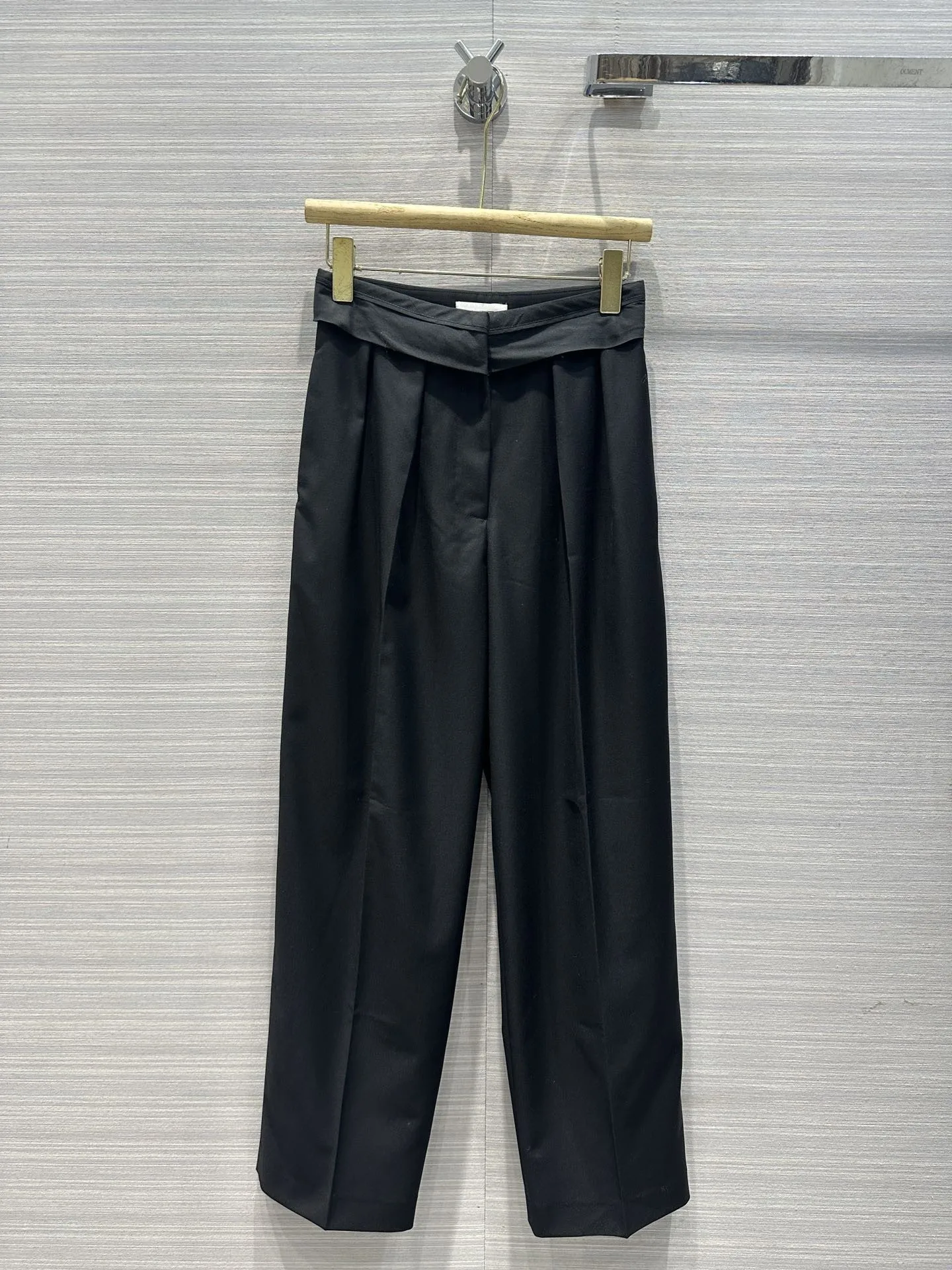 2024 Women's Clothing Straight-leg tapered suit trousers with cuffed waist Spring Summer New No.43