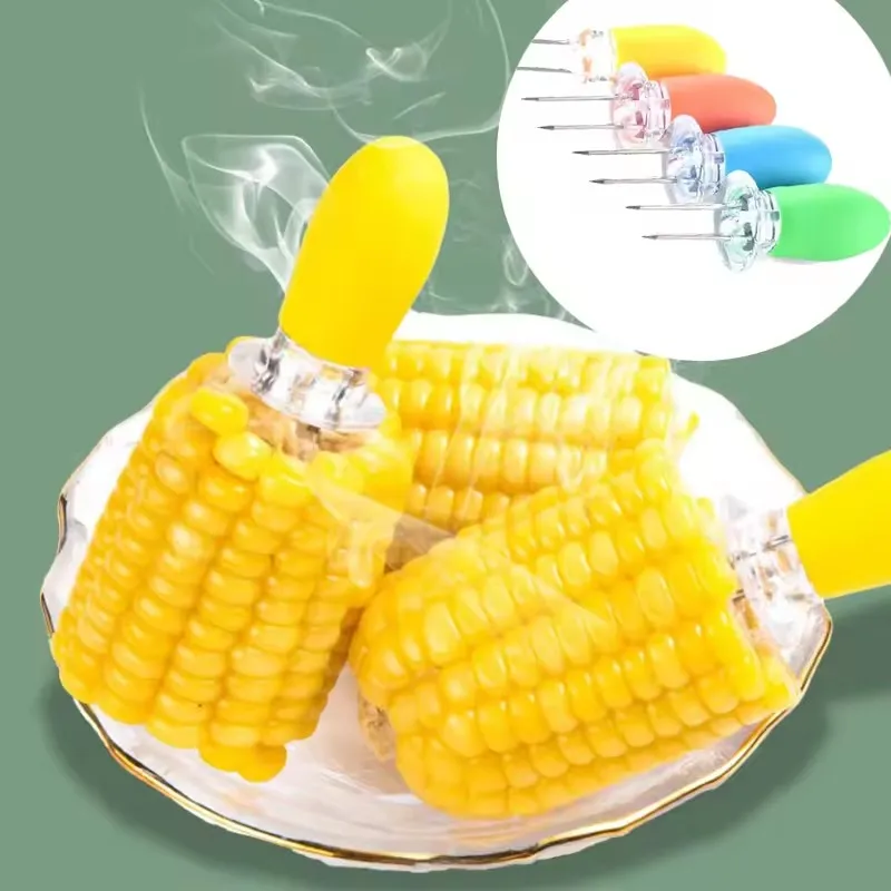 

Corn Forks BBQ Prongs Kitchen Tool Stainless Steel Round Smooth Wear-resisting Durable Fall Prevention Tableware