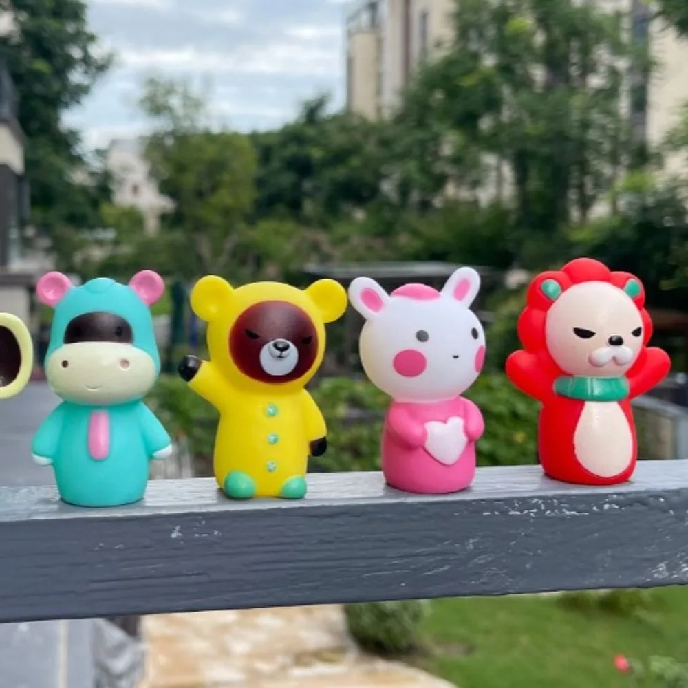 5pcs Creative Colorful Mini Animal Hand Puppet Safety Educational Finger Puppet Set Montessori Teether Chew Storytelling