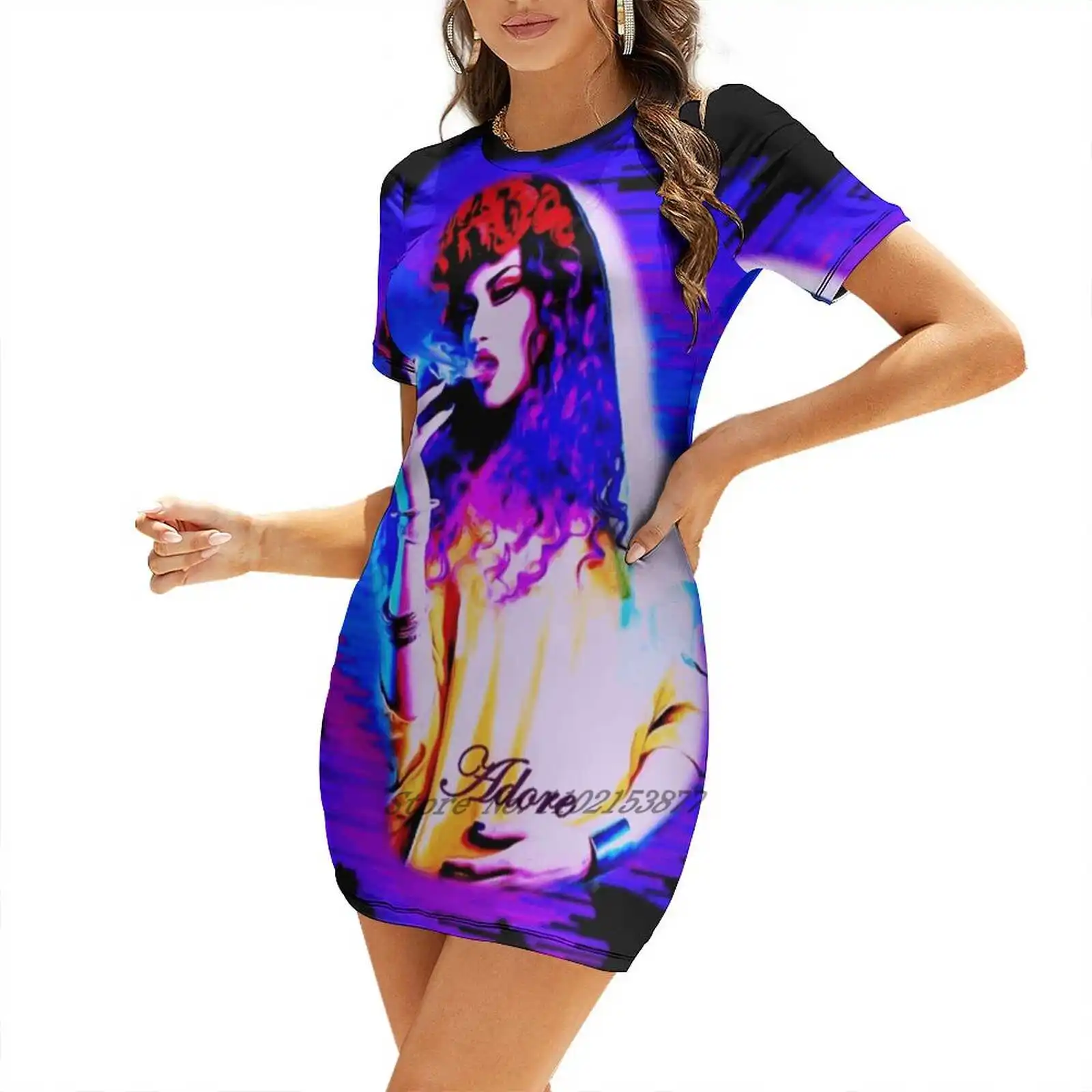 Adore Blue Loose Pocket Dress Print Short Sleeve Dresses Multiple styles Adore Delano Rupauls Drag Race Rupaul Drag Queen