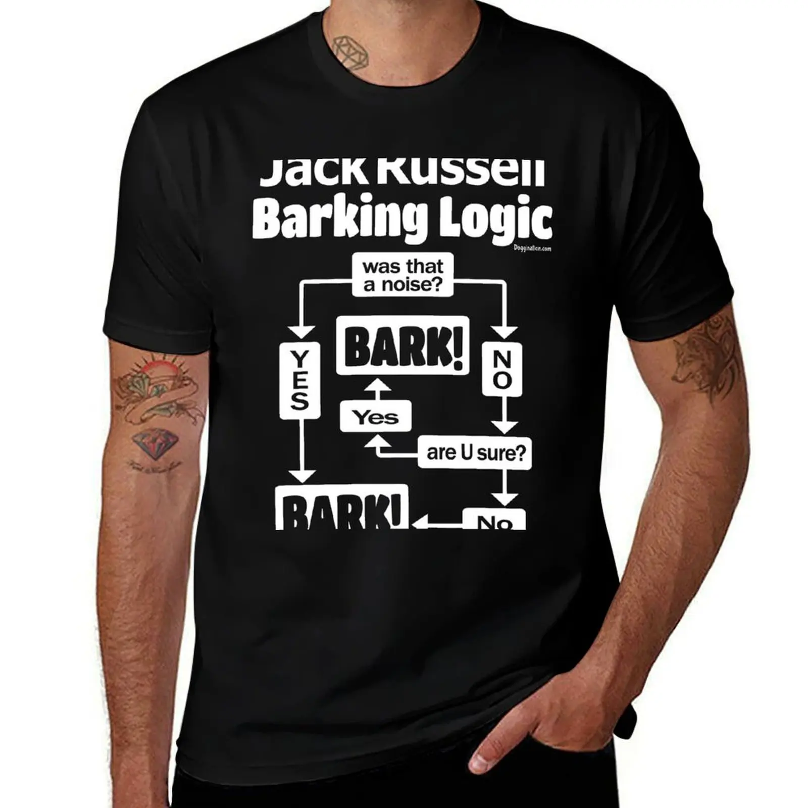 Jack Russell Terrier Barking Logic T-Shirt Fashion Letter Print T-Shirt