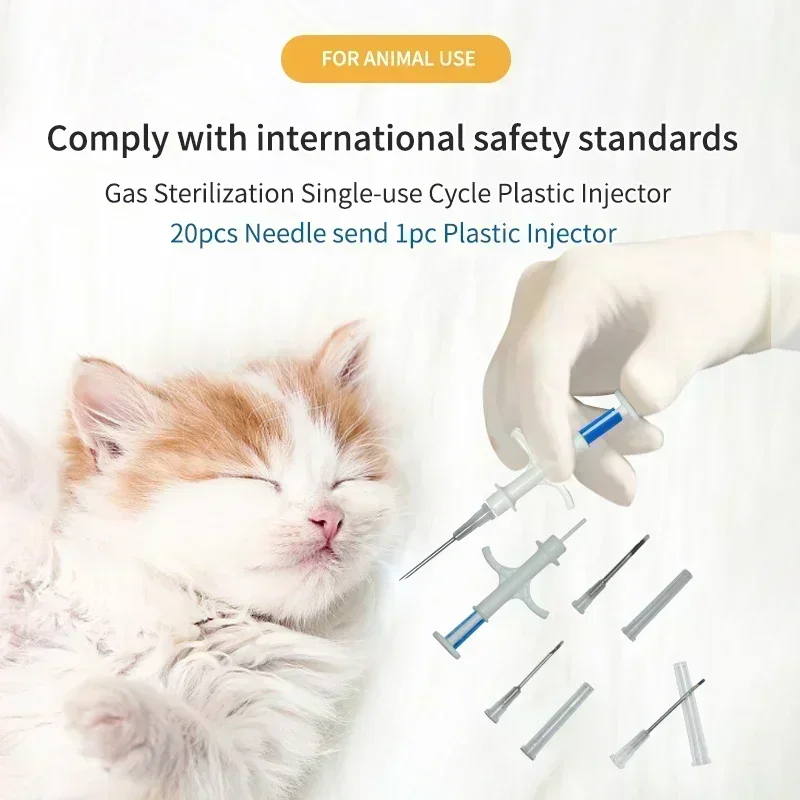 Get Peace of Mind 100pcs Separated Needle FDX-B Pet ID Tag Animal Microchip Syringe and EM4305 Glass Tag 2.12x12/1.4x8/1.25x7MM