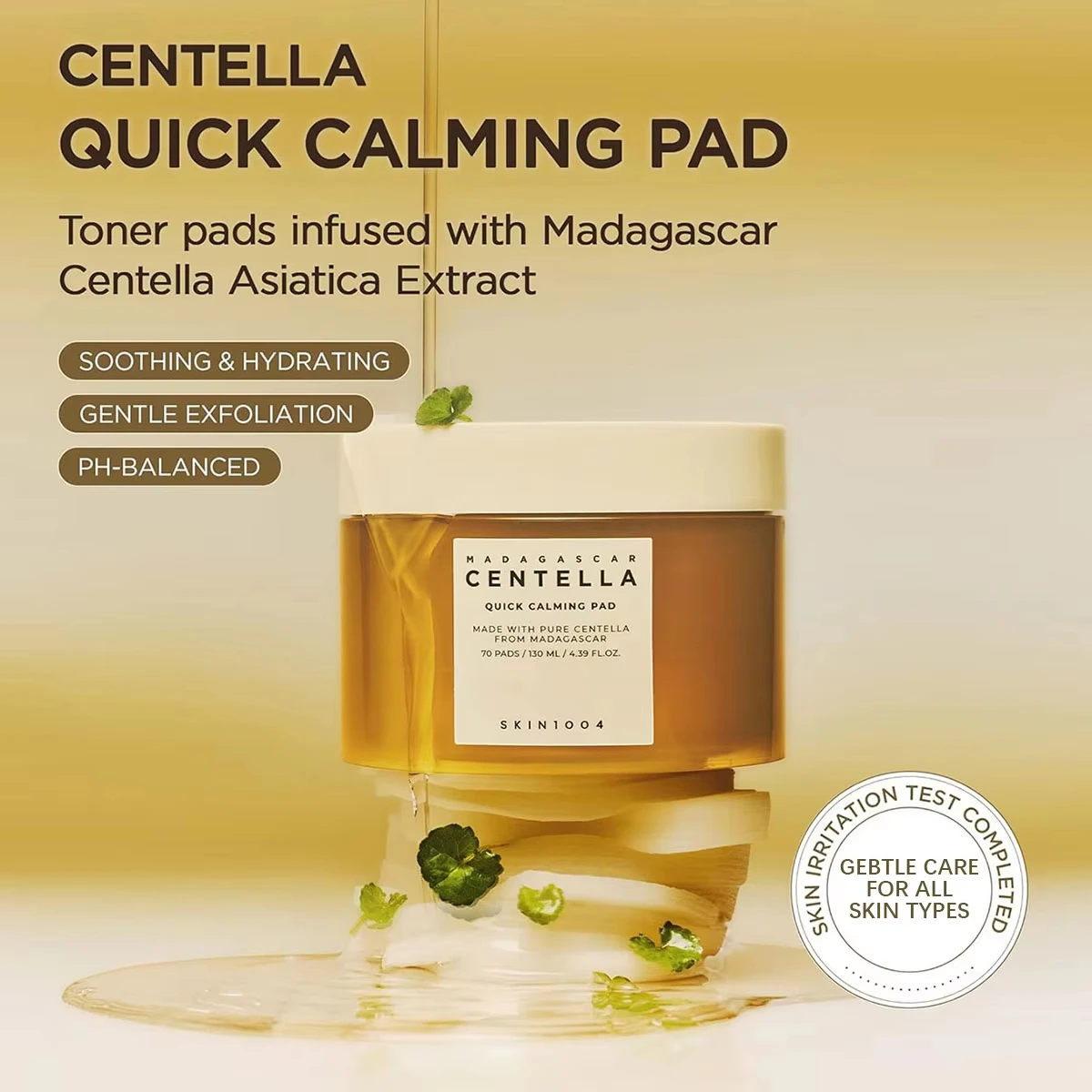 SKIN1004 Madagascar Centella Pad Essence-Infused​ Pad Texture For A Radiant Glow Moisture Lock Korean Skincare Korean Makeup