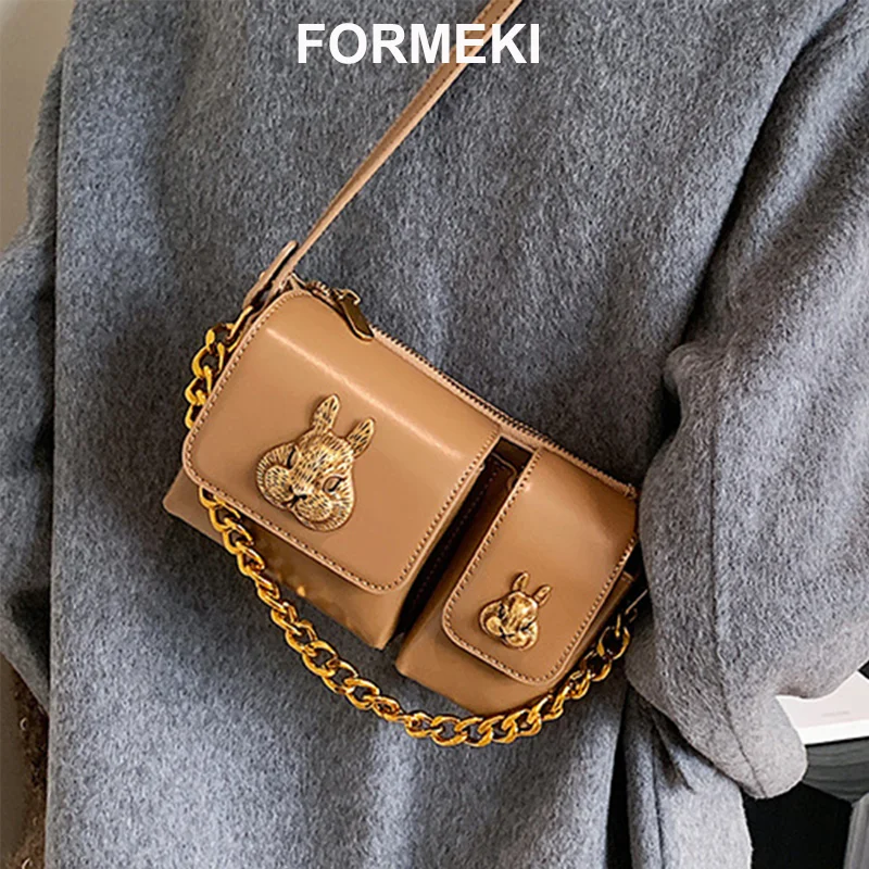 Formeki Women\'S Bag Shoulder Bag For Women Chain Ins Fashion All Match Rabbit Pocket Luxury Design Ladies Female Bag