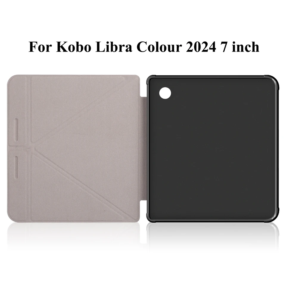 For Kobo Libra Colour 2024 7 inch N428 Origami PU Leather Case