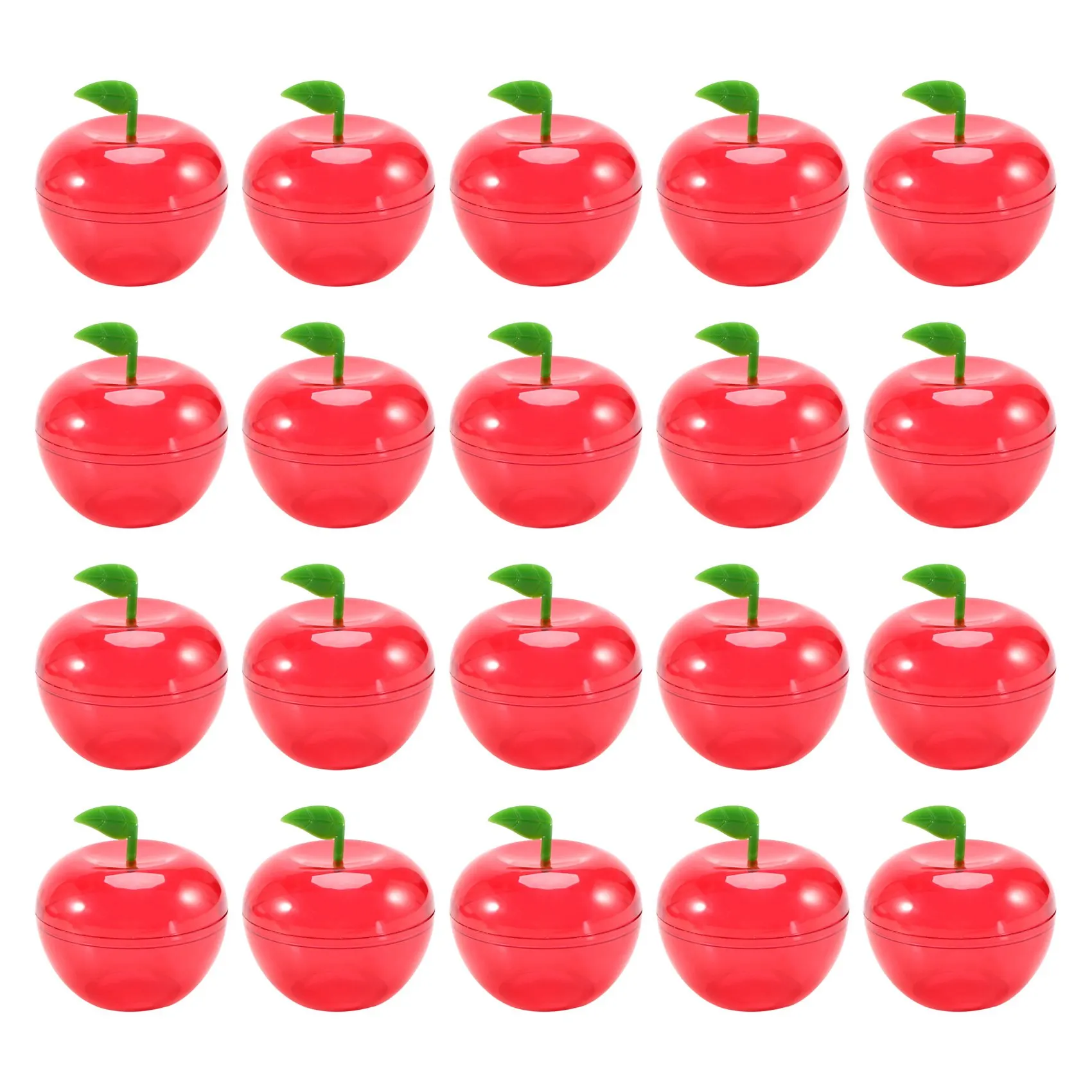 20PCS Wedding Party Preference Apple Container Toy Filled Plastic Apple Shaped Candy Box Birthday/Wedding Decoration