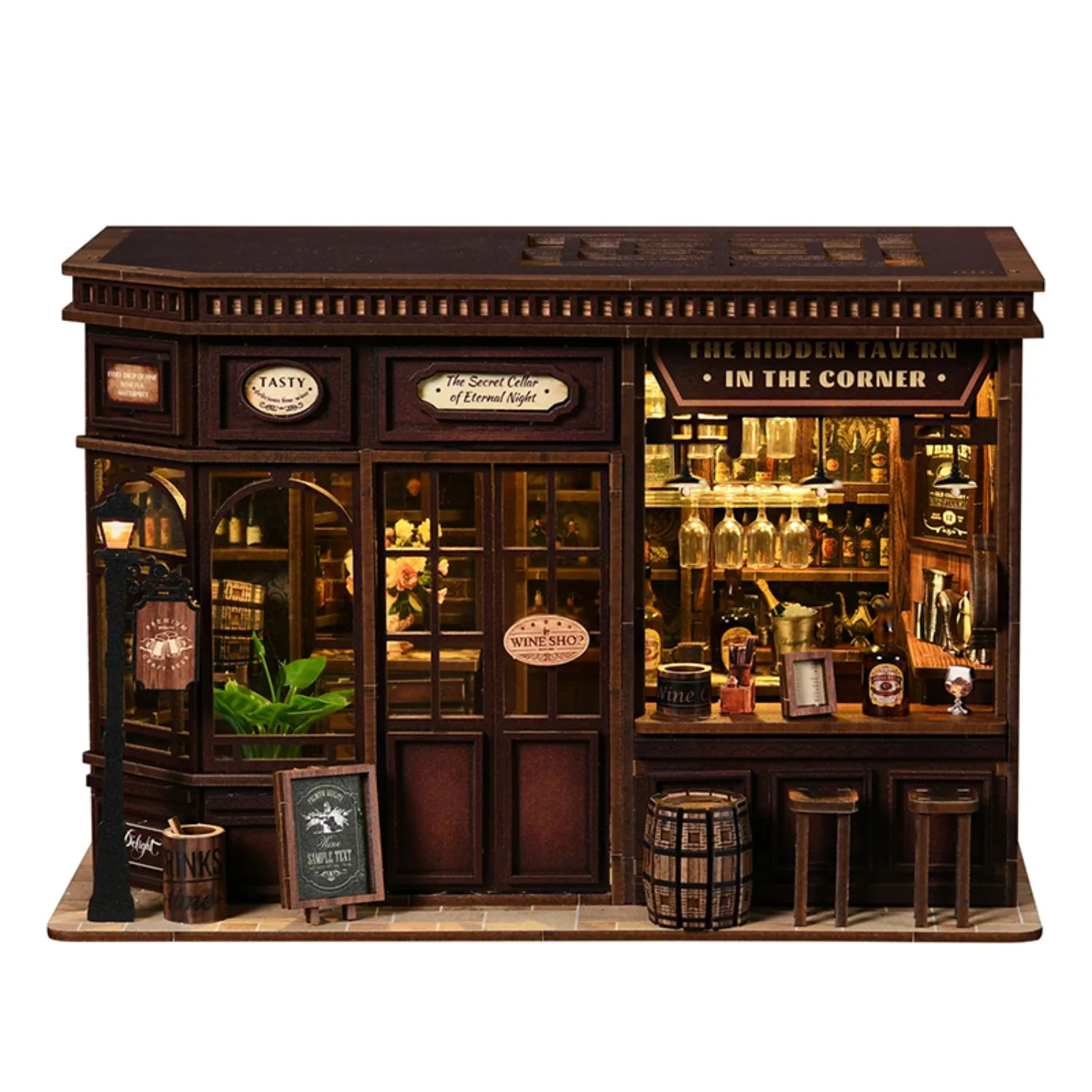 Book Nook Corner Bistro DIY Hut Hand-assembled miniature model 3D three-dimensional creative puzzle booknook