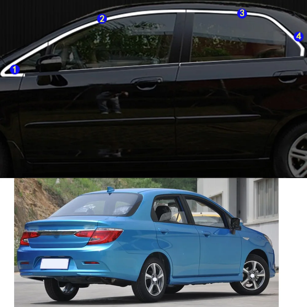 Car Sticker Garnish Pillar Window Middle Strip Trim Frame Hoods Parts For Honda EVERUS S1 2010 2011 2012 2013 2014 2015