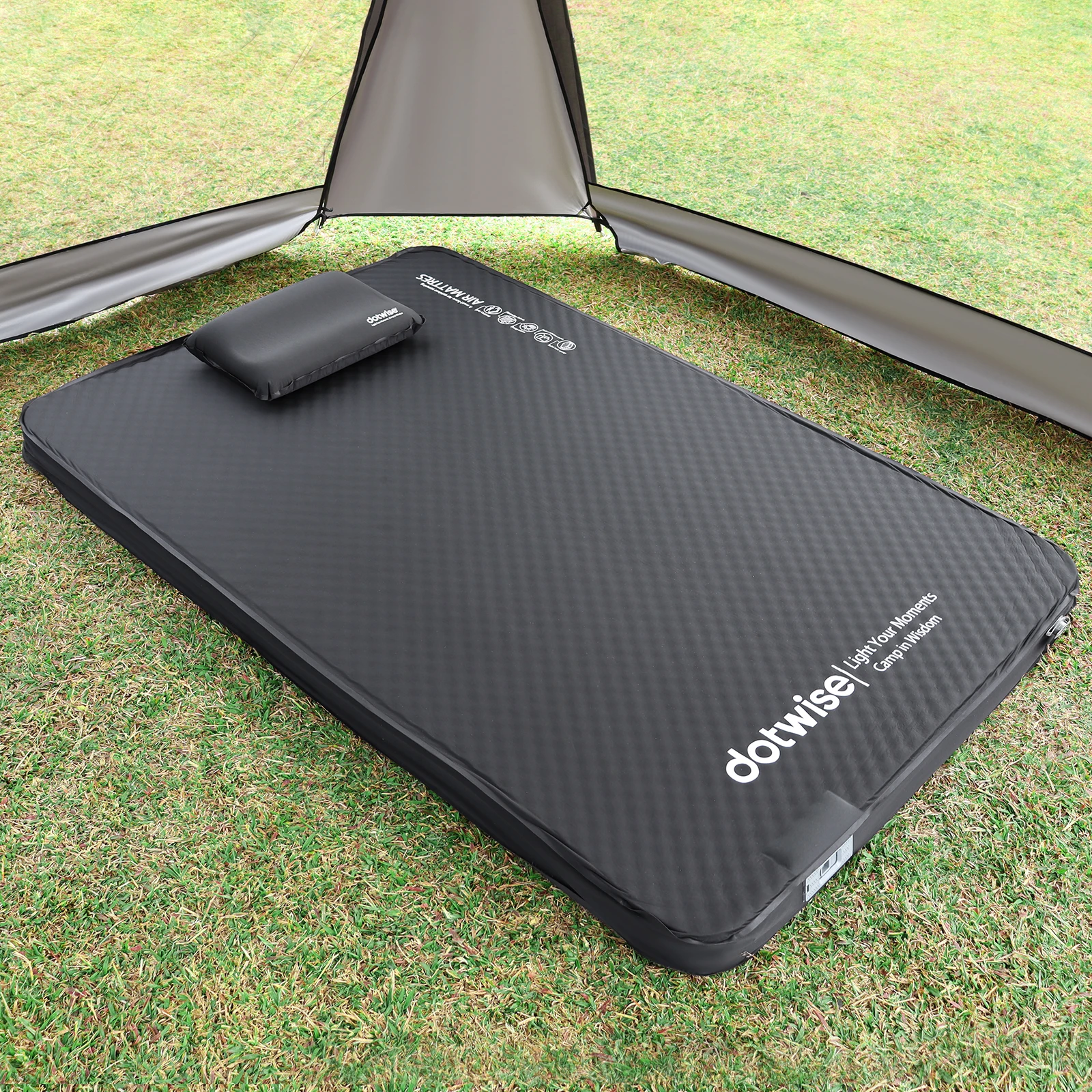 

Надувной матрас DOTWISE, толщина 10 см, компактный, портативный, для кемпинга на открытом воздухе, одноместный/двухместный, надувной коврик, губчатый матрас