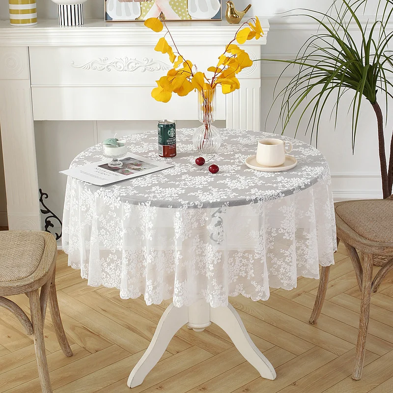 Lace Tablecloth Round Table Tablecloth Nordic White Ins Style Tablecloth Mesh Red Dessert Table Cover