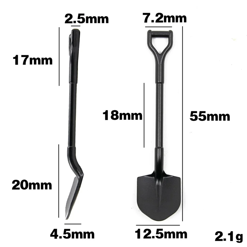 55X12.5Mm Simulation Metal Shovel Decoration for TRX4M Axial SCX24 AX24 FCX24 1/18 1/24 RC Crawler Car Upgrade Parts