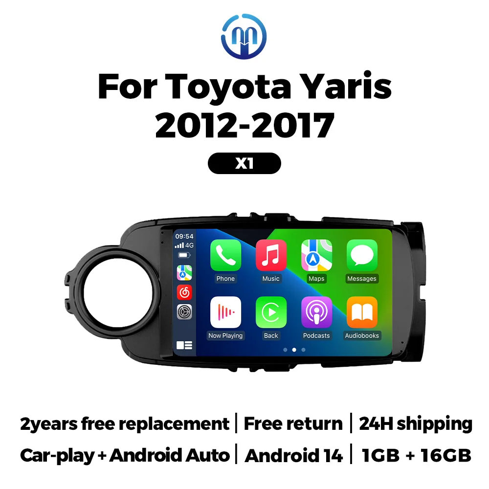 MEKEDE autoradio voor Toyota Yaris 2012 2013 2014 2015 2016 2017 Android 14 Carplay GPS centraal multimediasysteem slimme auto audiosysteem