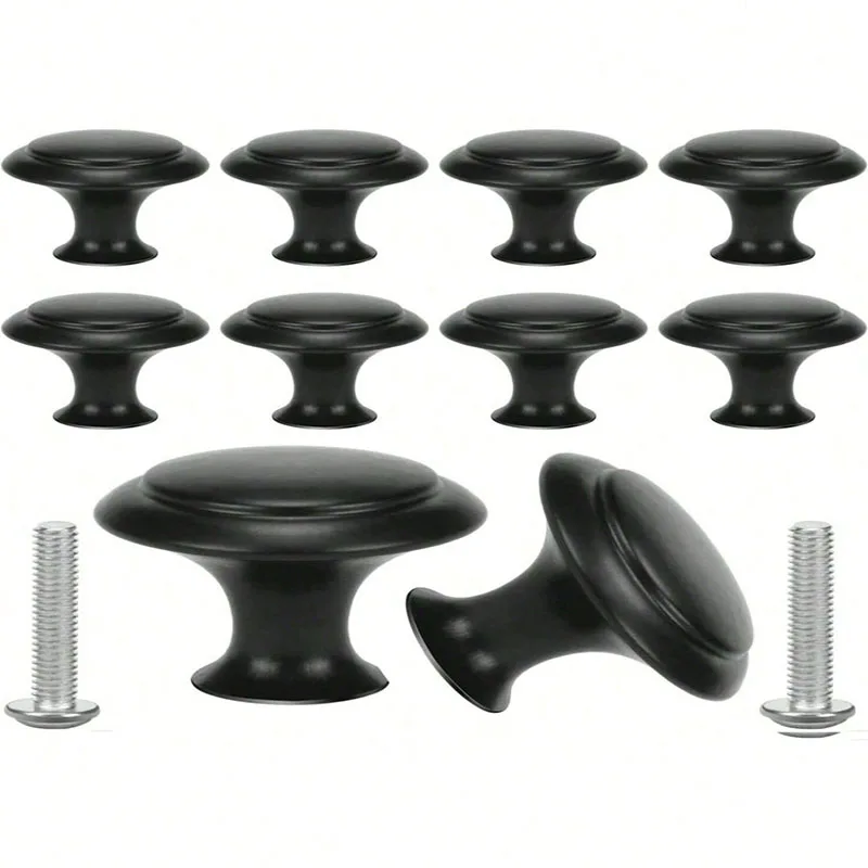 10pcs Matte Black Cabinet Knobs - 1