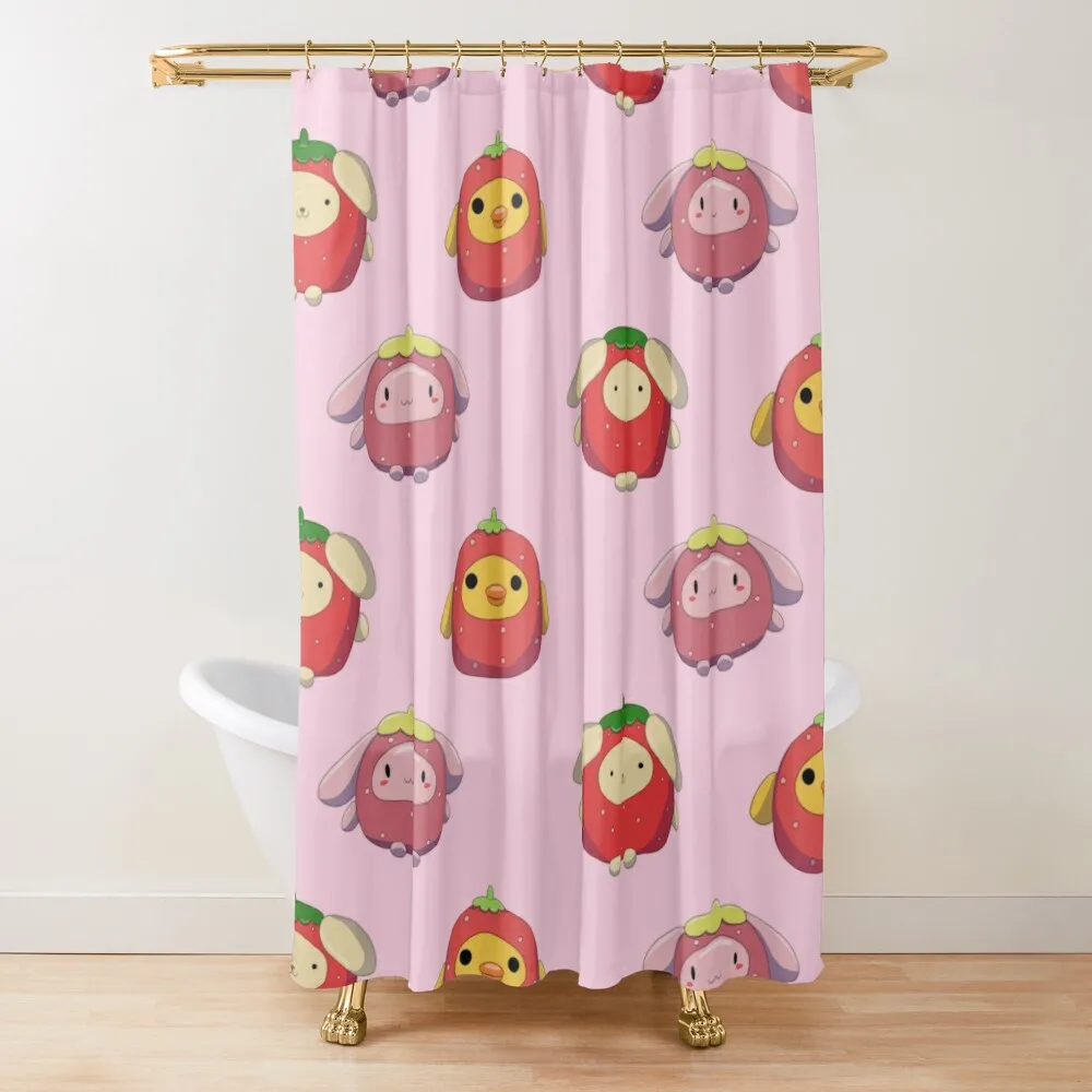 

Strawberry plushies Shower Curtain Bathroom And Shower Products Bathroom Shower Set Bathroom Decor Fabric Curtain