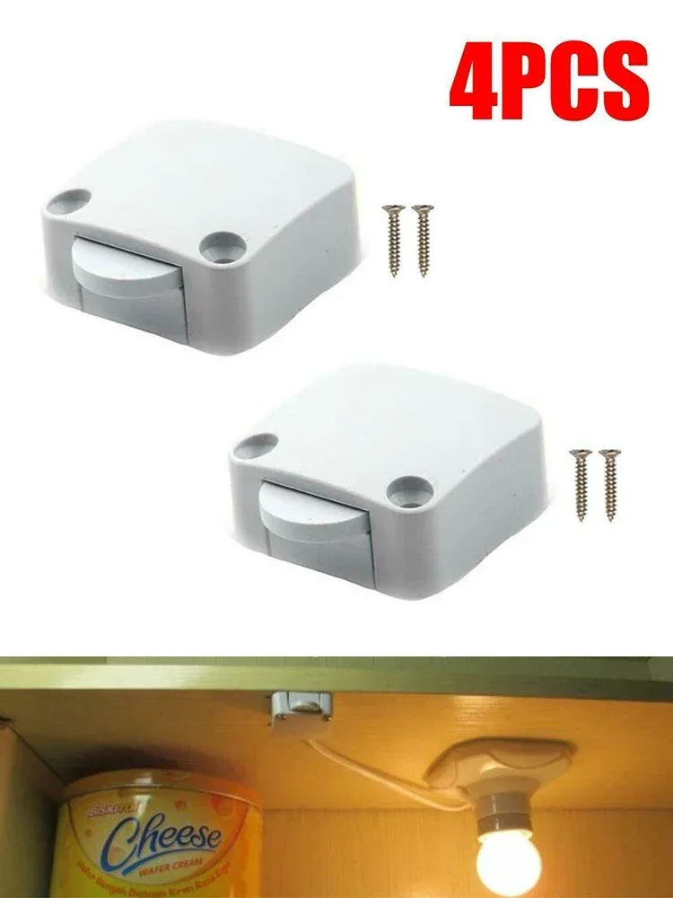 4pcs Self-resetting Normally Closed Switch Wardrobe Light Switch Cupboard Doors Sliding Doors Universal Control Switches