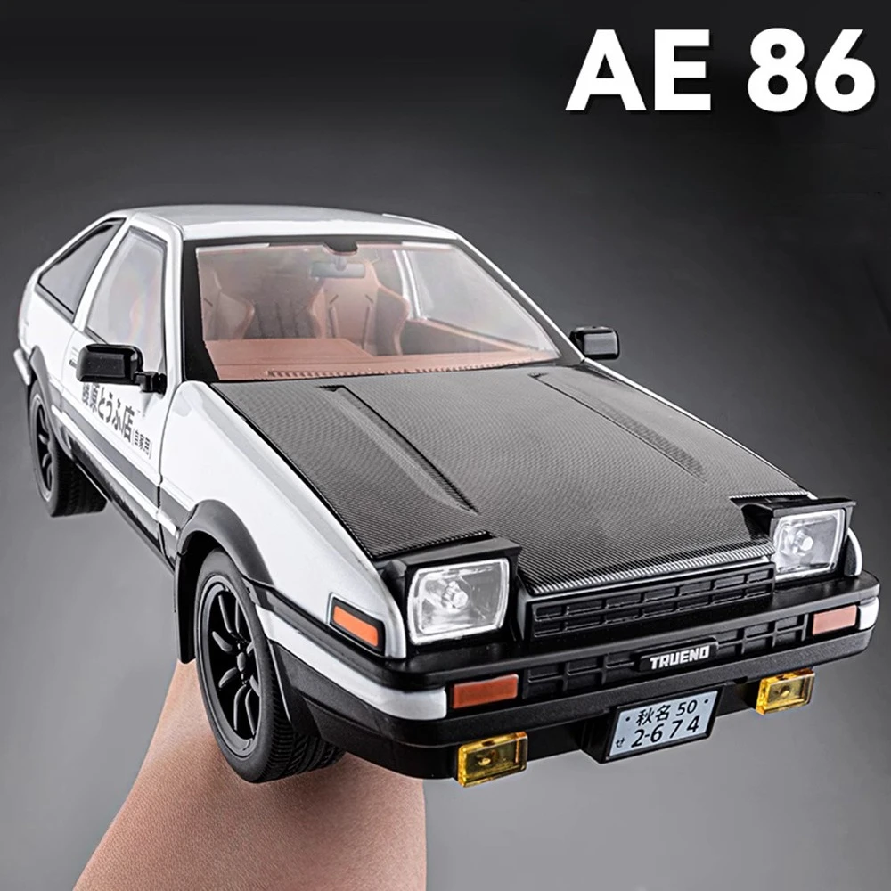 

Large 1:18 Initial D AE86 Land Cruiser LC300 Alloy Toys Model Car Diecasts Doors Opened Sound Light Pull Back Vehices Boy Gifts