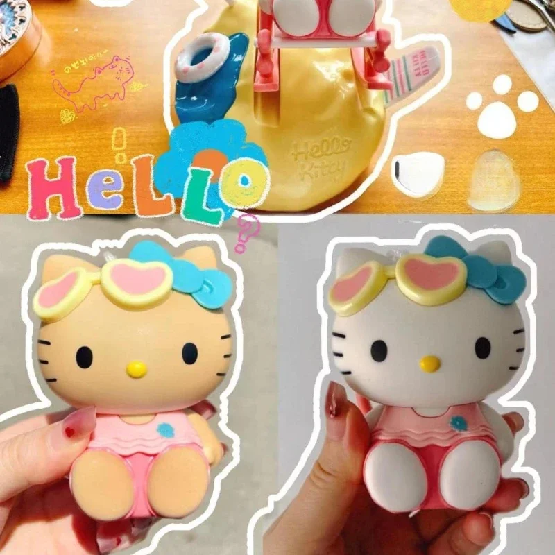 헬로키티 애니메이션 피규어 키체인 귀여운 온도 변화 색상 변하는 가방 걸이 만화 펜던트 장식 선물