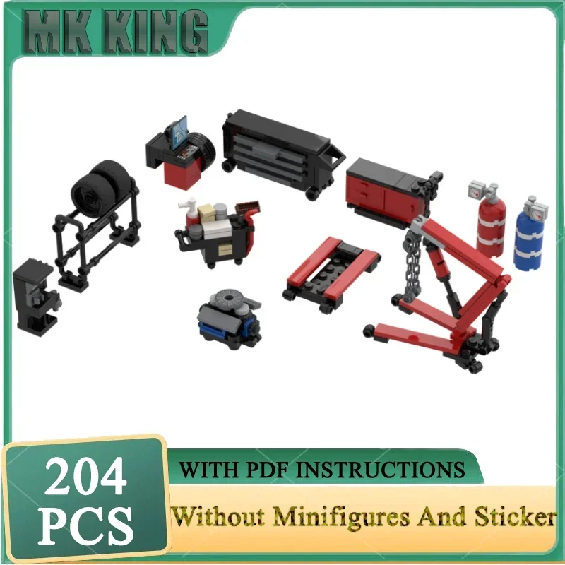 

Speed Champs Garage Model Moc Building Blocks DIY Assembly F1 Events Vehicle Repair Tools Technology Bricks Toys Gifts