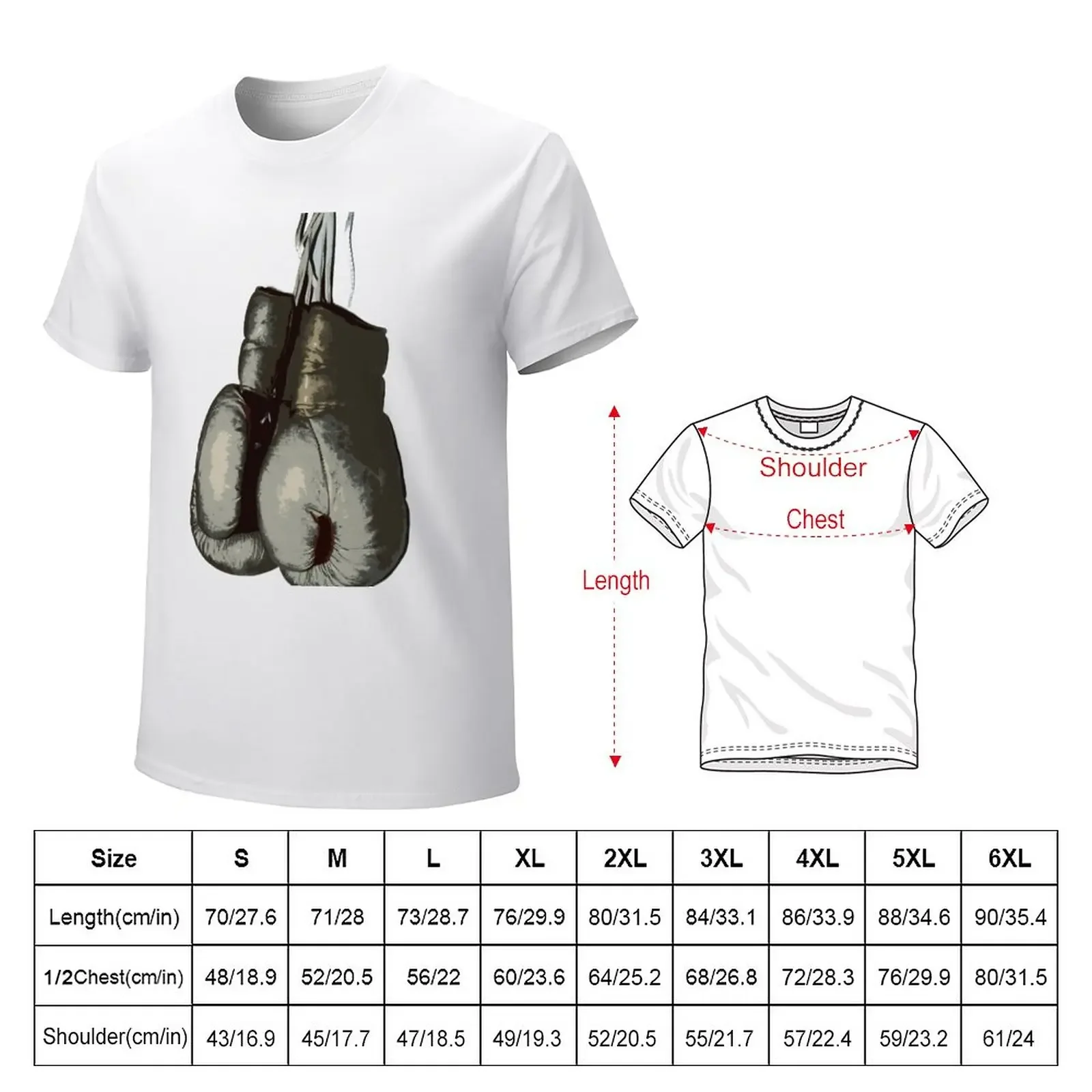 Vintage Boxing Gloves T-Shirt korean fashion kawaii clothes mens white t shirts