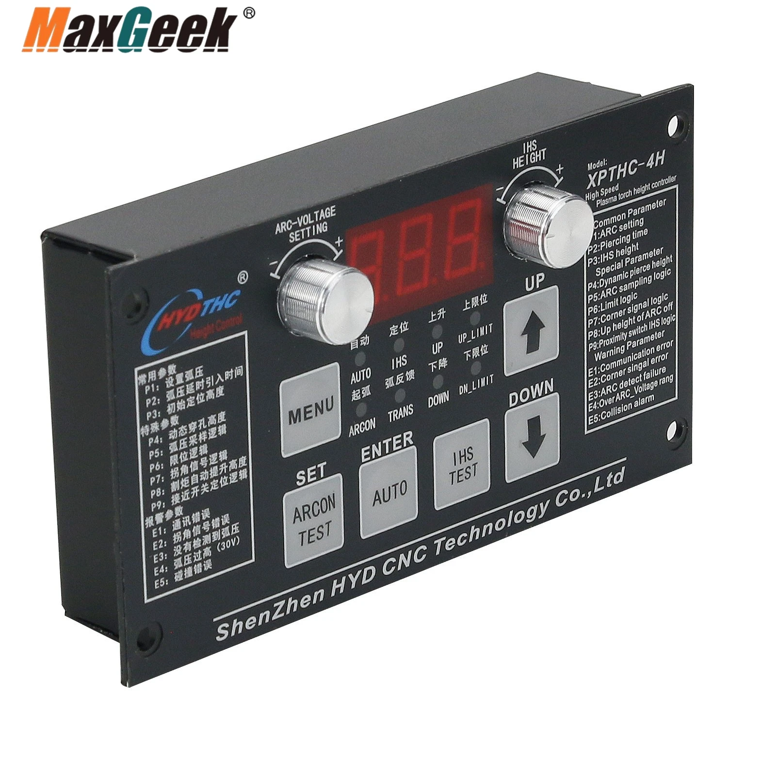Maxgeek ไฟฉายพลาสม่าตัวควบคุมความสูง THC ไฟฉายควบคุมความสูงชุดสําหรับ CNC เครื่องตัดพลาสม่า XPTHC-4H