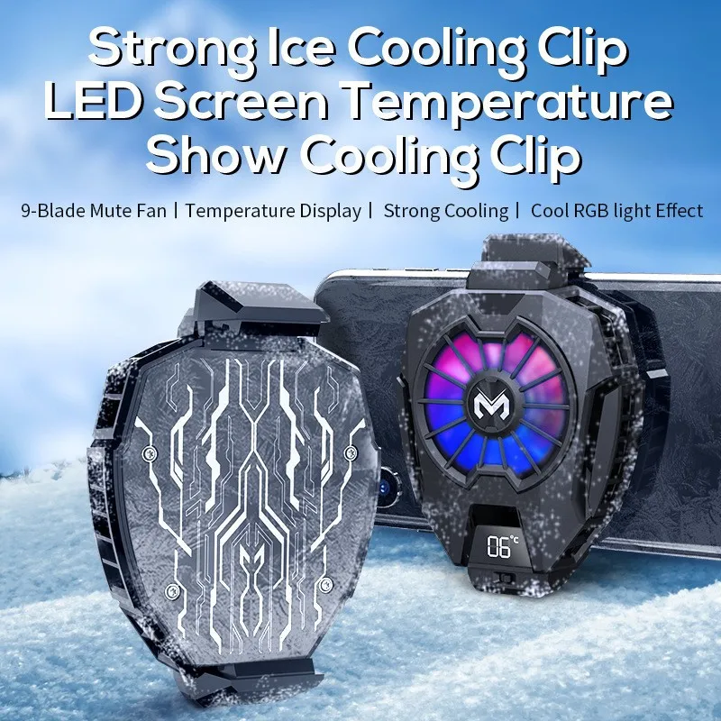 

Mobile Phone Cooler Semiconductor Fast Refrigerate Cooling Fan with RGB Colorful Light Livestreaming Gaming Smartphone Radiator