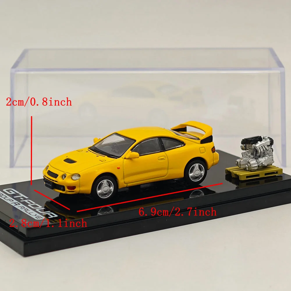 Hobby-colección de coches de Japón, modelos fundidos a presión, CELICA GT-FOUR WRC Edition (ST205) con motor amarillo, HJ641064AY, 1/64