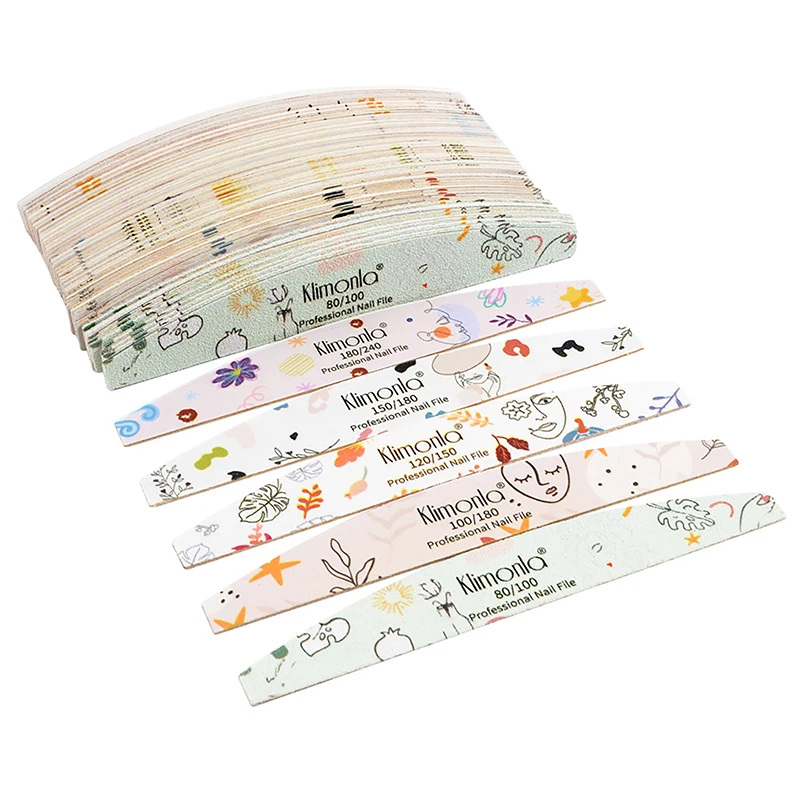 ตะไบเล็บไม้หนา10ชิ้นกระดาษทรายสีสันสดใสตะไบเล็บ100/120/180/240อุปกรณ์ทำเล็บบัฟเฟอร์ขัดแบบมืออาชีพ