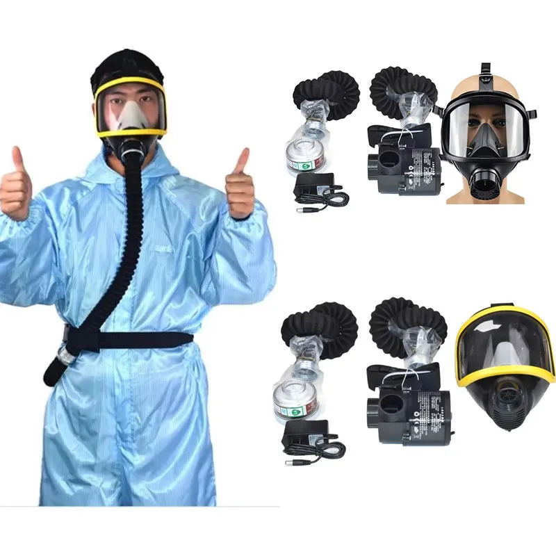 

Workplace Safety Respirator Protective Electric Supply Constant Flow Supplied Air Fed System Full FaceGas Mask And Fan Accessory