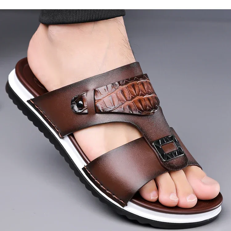 Herren-Sommer-Slipper, bequem, atmungsaktiv, modisch, schlicht, für den Außenbereich, verschleißfest, weiche Unterseite, lässige Sandalen-DH5306 – Detail 11