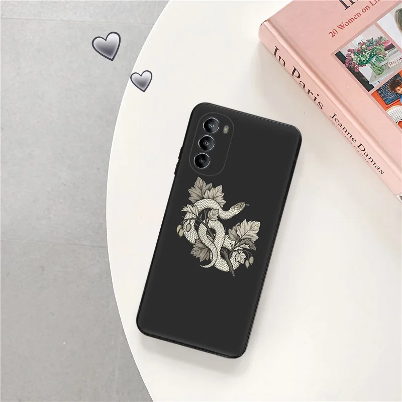 Weiche Silikon-Telefon hülle für Moto Edge 30 40 20 g9 g73 g53 g72 g52 g32 g22 g71 g60 g51 g50 kühle Blume Rosen schlange schützen Abdeckung