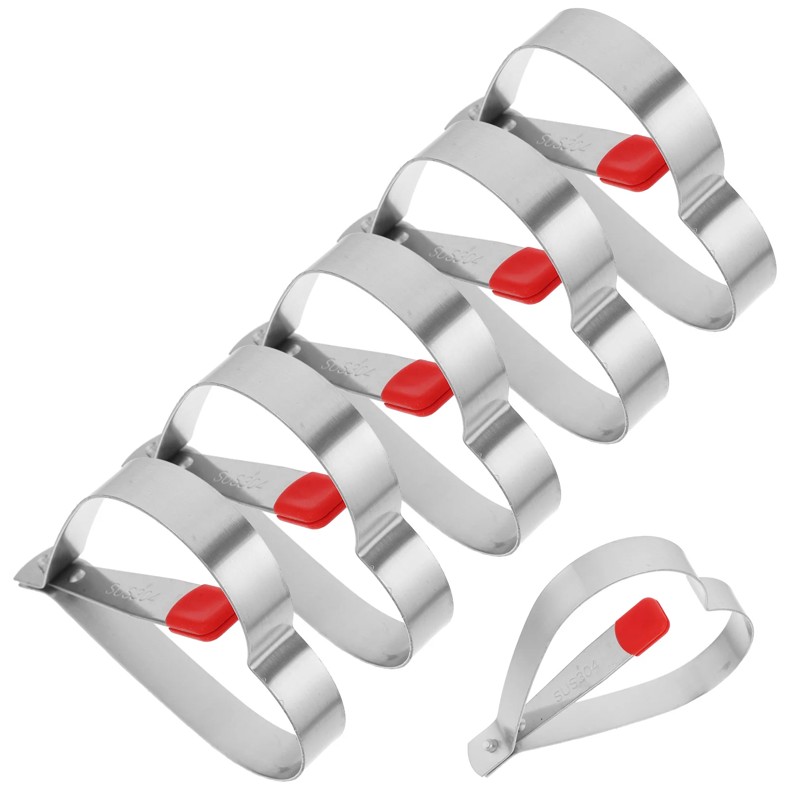 

6Pcs Heart Egg Shaper Mold Stainless Steel Pancake Rings Non Stick Fried Egg Moulds Cooking Rings for Griddle Frying Mould