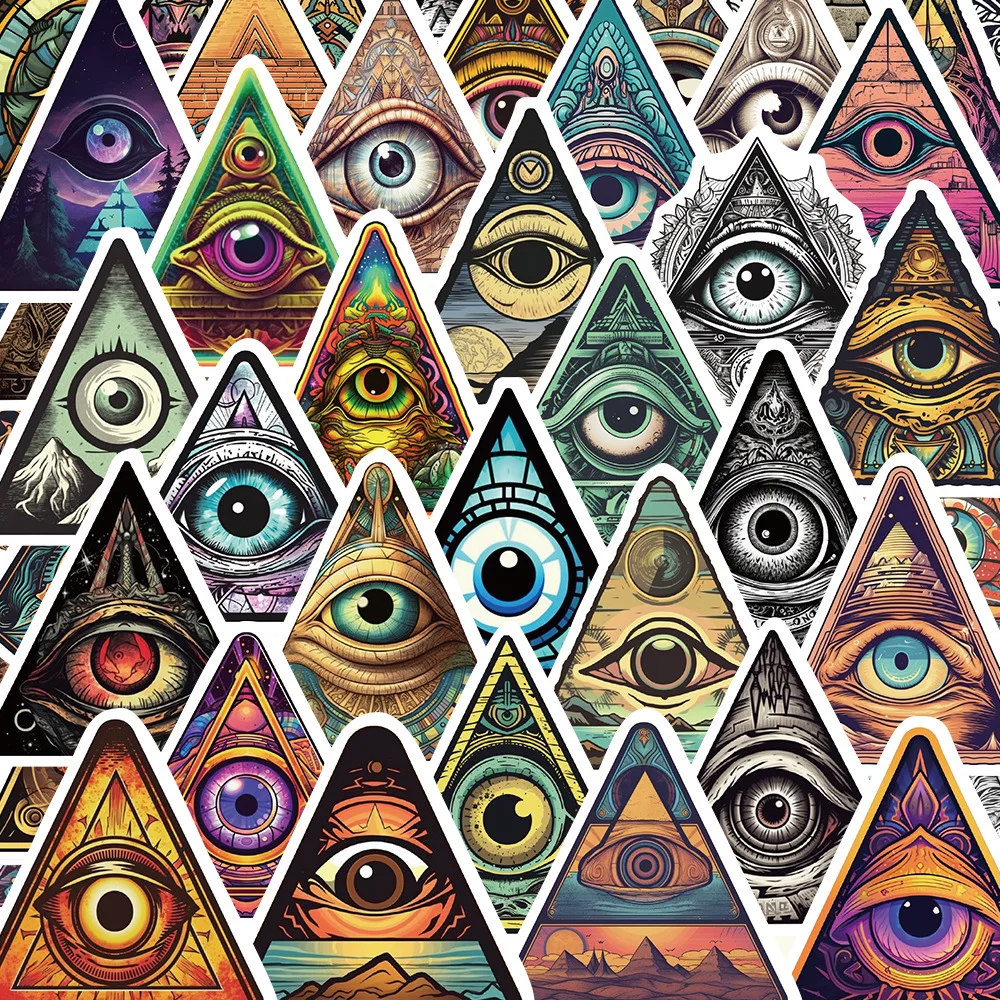 10/30/50pcs Cool God Eye Graffiti Stickers Funny Evil Eyes Decals Decoration DIY Phone Notebook Motorcycle Fridge Helmet Kid Toy