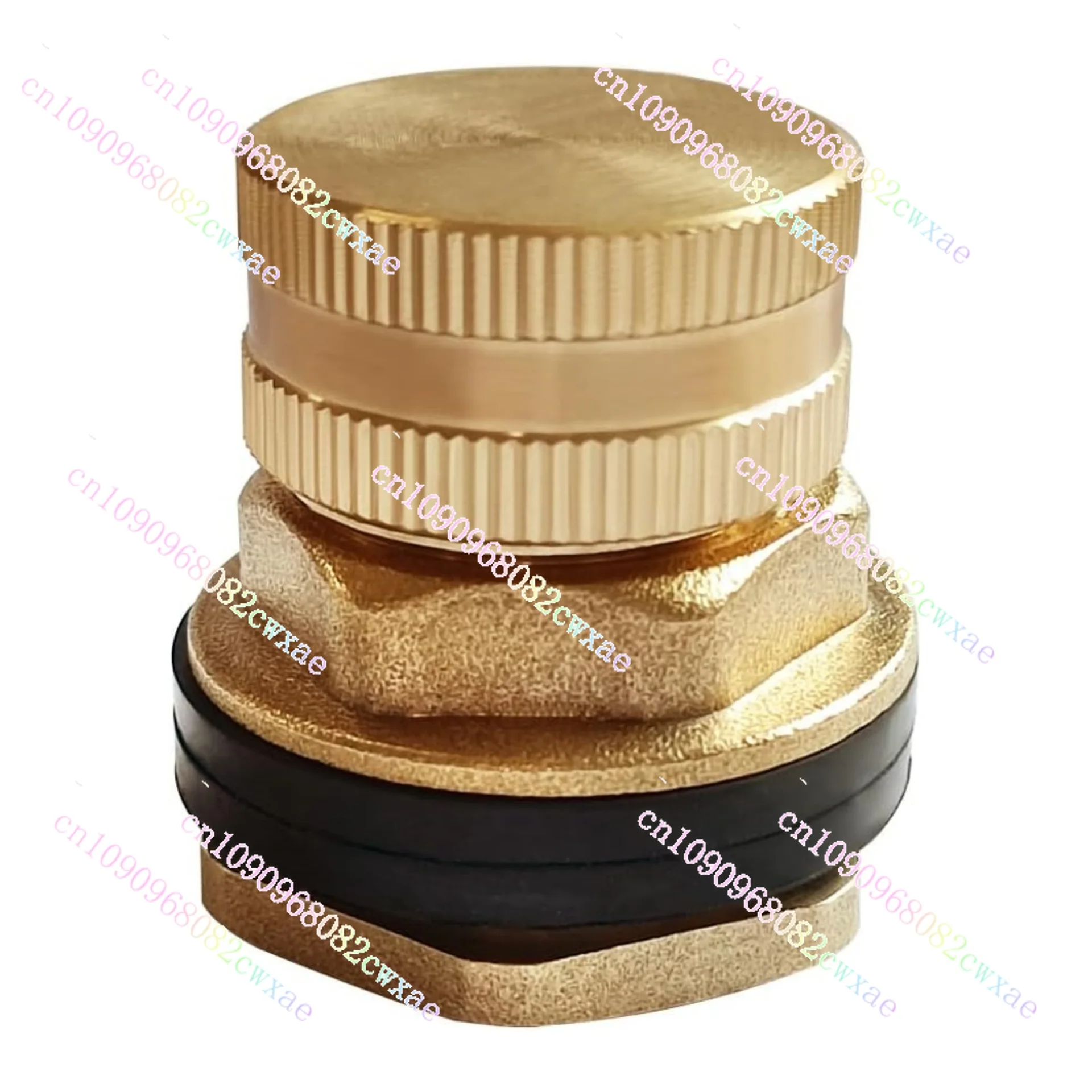 Brass hose baffle joint with plug 1.27 cm female head 1.91 cm GHT