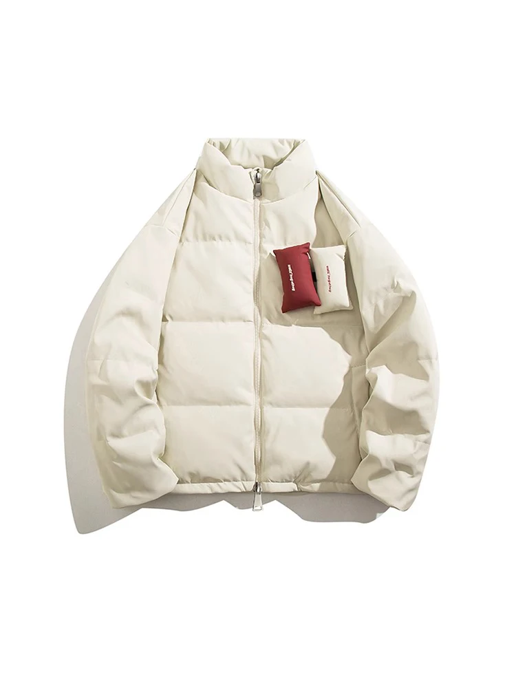 

Ретро-куртка в американском стиле, утепленная, для пар, винно-красная, мужская зимняя куртка, модный бренд, молодежная, повседневная, утолщенная, теплая, однотонная.