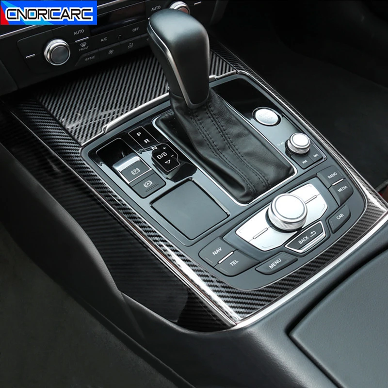 

Car Styling Center Console Gearshift Frame Decoration Sticker Trim For Auid A6 C7 2012-2018 Carbon Fiber Color Accessories