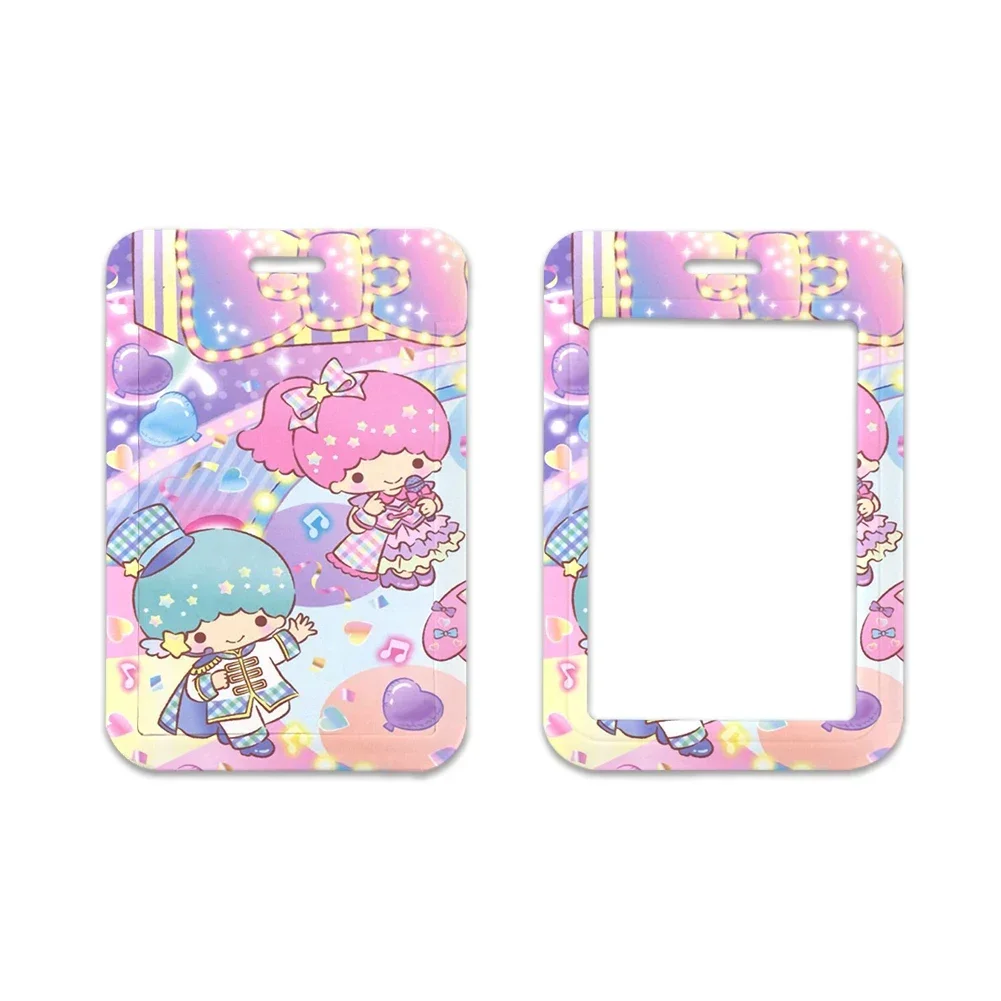 

Держатель для карт Sanrio Little Twin Stars, ремешки для девочек, выдвижной зажим на шею, чехол для кредитных карт, держатель для бейджа для мальчика, брелок