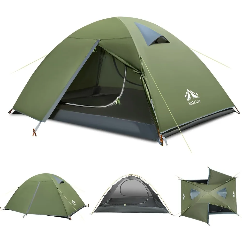 

2-Persons Backpacking Tent: Waterproof Lightweight Camping Tent for Two People Hiking Outdoor Mountain with Aluminum Poles