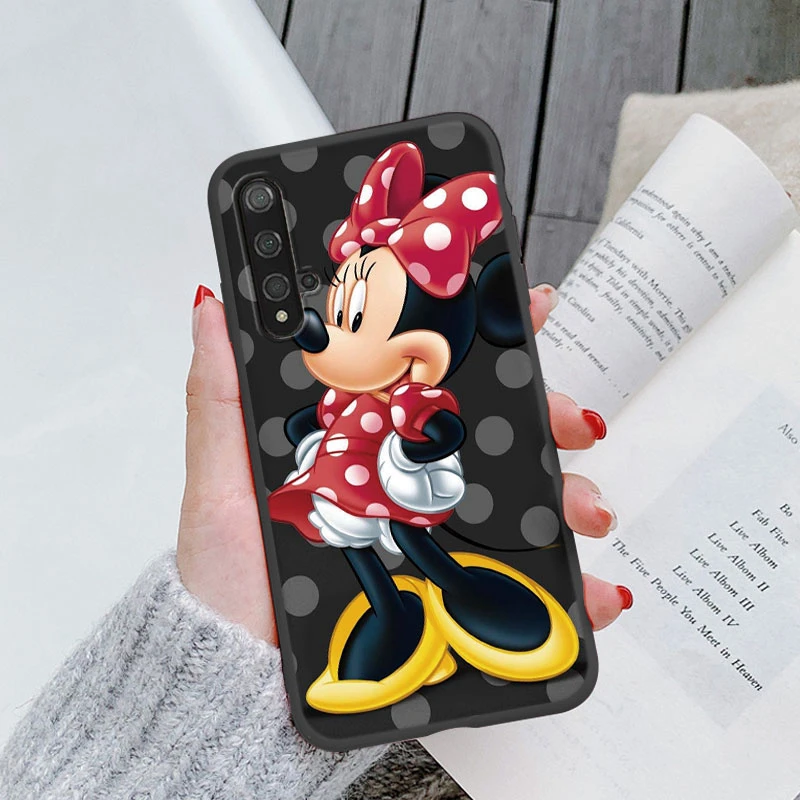Coque en TPU souple Minnie et Mickey Mouse pour Huawei Nova 5 T, jolie housse de téléphone avec dessin animé, cadeaux pour filles