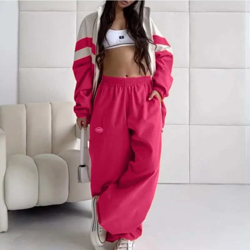 Jogger Sweatsuit Broek Sets Herfst Vrouwen Tweedelige Trainingspak Herfst Losse Lange Mouw Zip Up Sweatshirt Lange Broek Outfits