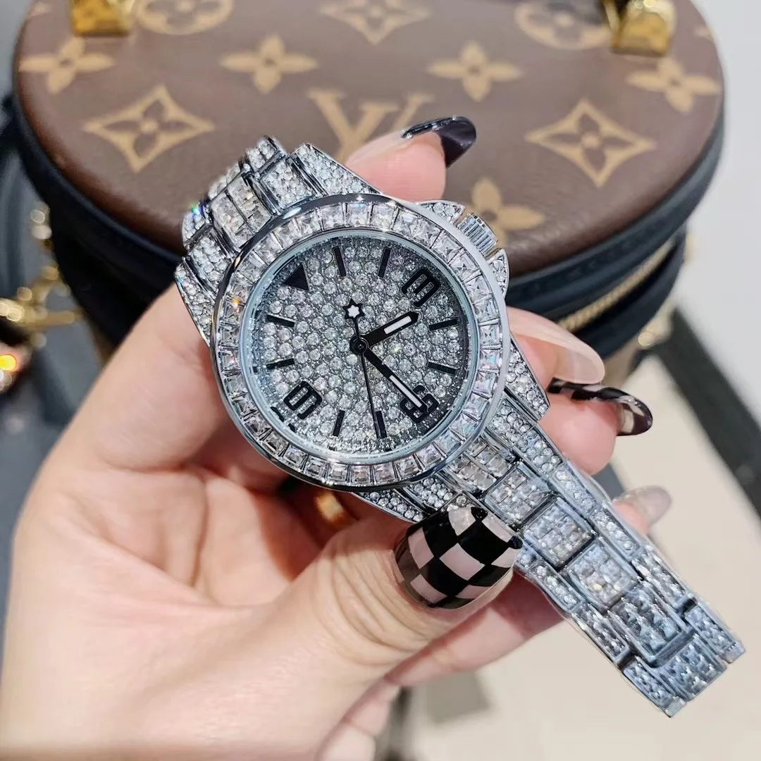 

Sparkly Full Crystals Wrist watch for Women Elegant Summer Dress Bracelets Watches Life Water Resistant Zircons Watches Quartz