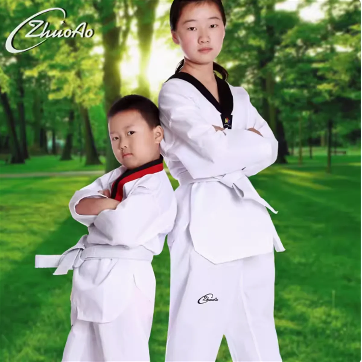 

Black Taekwondo instructor uniforms for children and adults