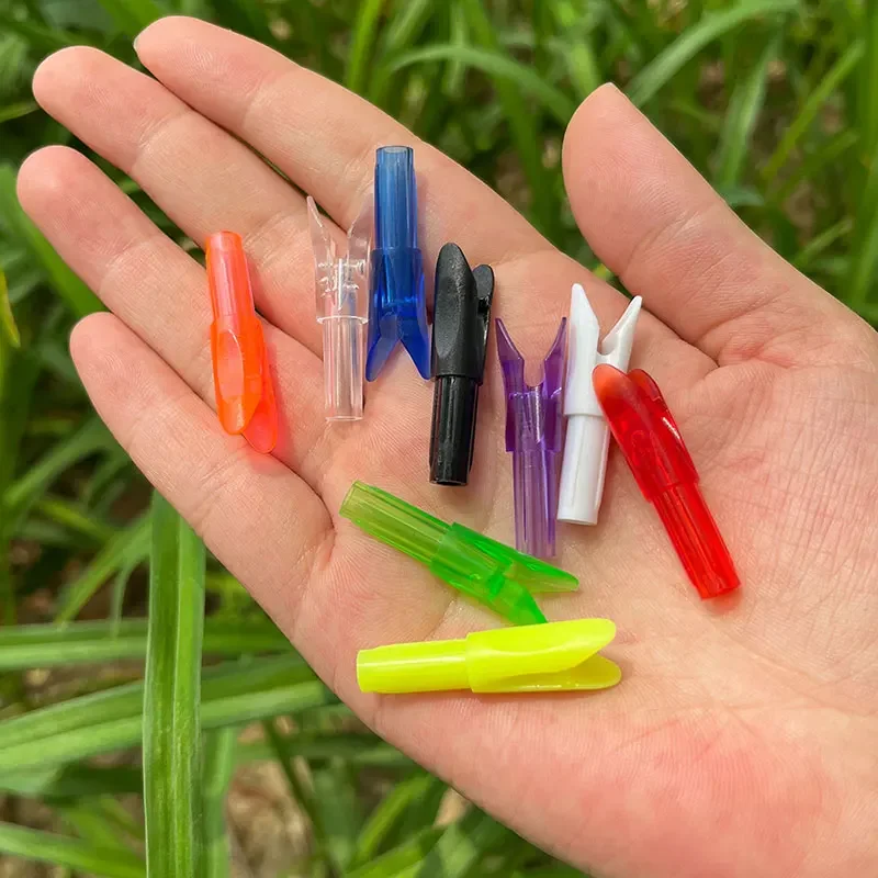50pcs Archery Arrow Nock V-Shape Color PC Insert Arrow Tail for ID6.2mm Carbon Fiberglass Arrow Shaft Hunting Shooting Accessory view 2