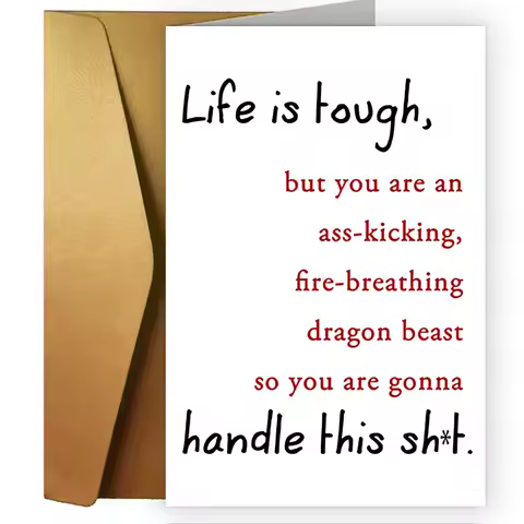 1pc Unique Get Well Soon Gift Idea For Friends,Funny Creative Encouragement Greeting Card For Him Her, Naughty Inspirational Gif