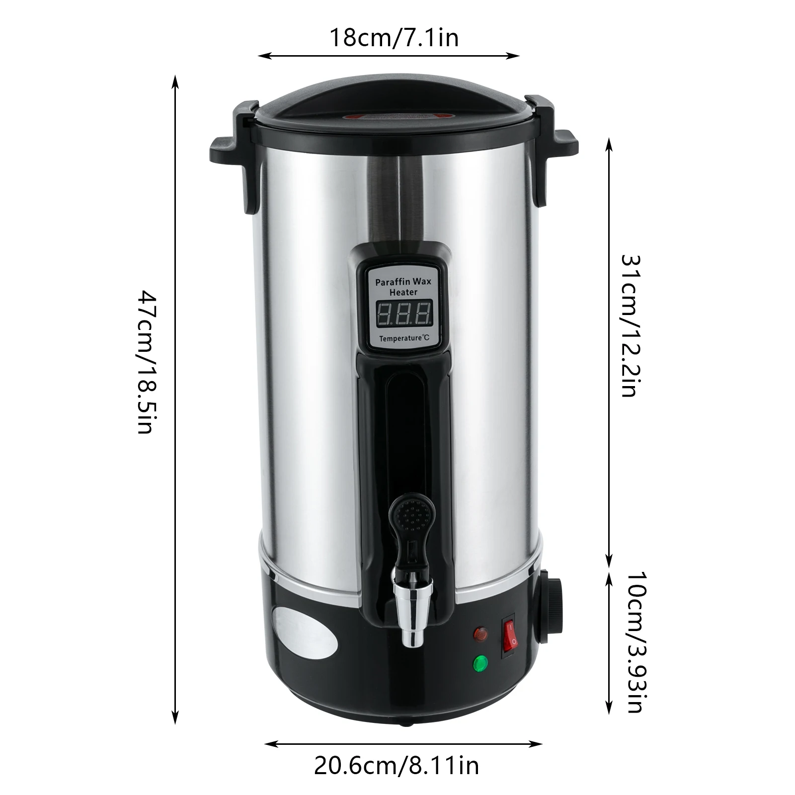 8/10.8/12L 1100W Wax Smelter, Rvs Wax Warmer Machine, Wax Smelter Voor Kaarsen maken W/Verwarming Uitloop