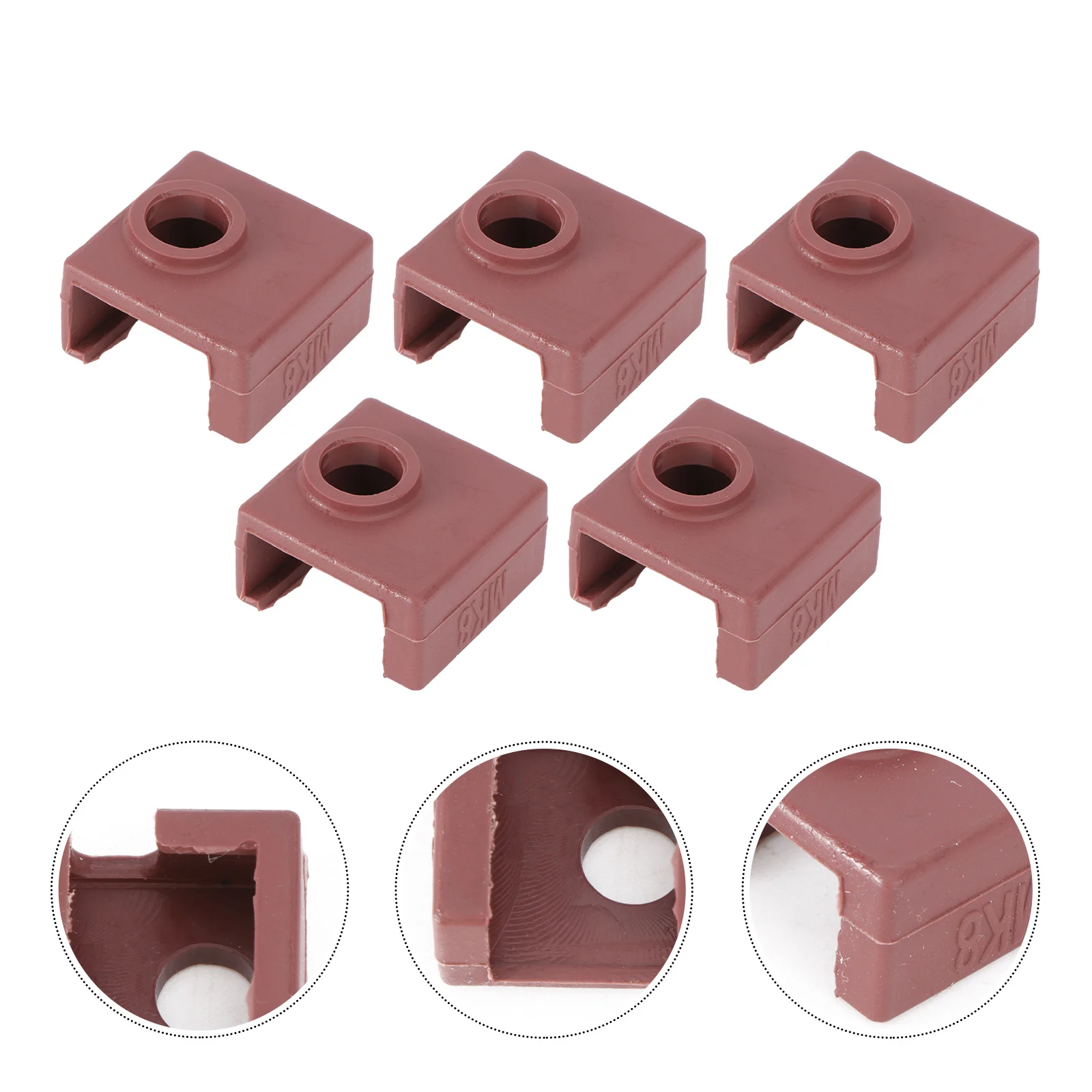 

5Pcs Extruder Hot End Heating Block Silicone Sock 3D Printer Part Heat Insulation Cover Printer Heating Block Silicone Sock