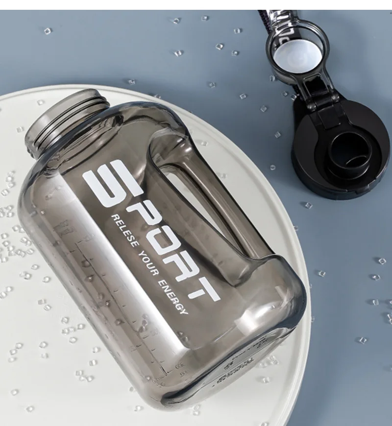 2-Liter-Wasserflasche mit großem Fassungsvermögen und Strohhalmdeckel, Sport- und Fitnessstudio-Wasserkocher für Campingreisen, BPA-freie Trinkflaschen – Detail 8