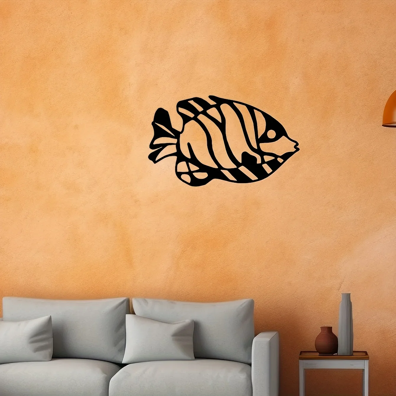 1pc Sea Fish Metal Wall Art per soggiorno, decorazione esterna, decorazione da parete, arredamento per la casa della camera da letto, decorazione da appendere alla parete in metallo