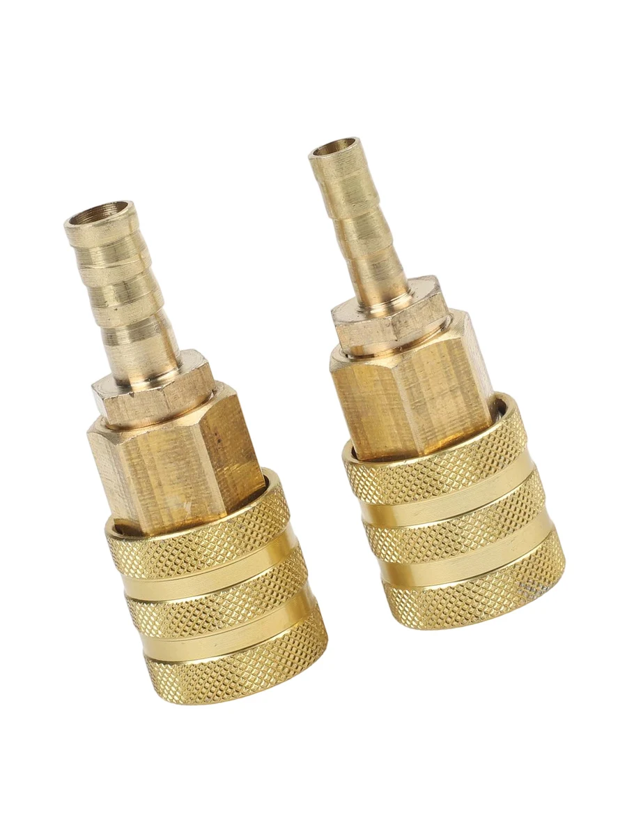 6mm and 8mm Car Tire Valve Clip Pump Quick Connect Inflation Connector with NPT Thread and Anti Slip Knurled Design 2PCS
